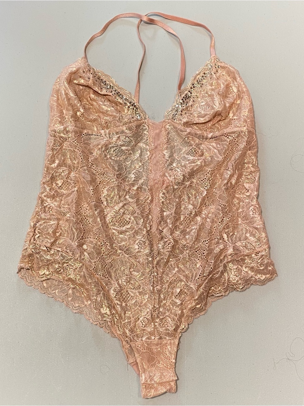 Victoria's Secret Blush Pink Lace Teddy